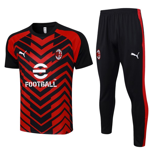 Tailandia Camiseta AC Milan Conjunto Completo 2024 Rojo Negro